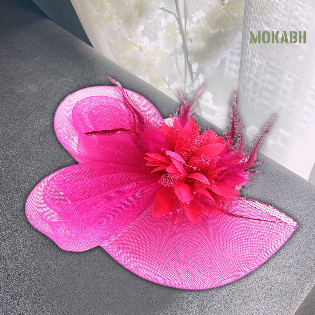 Mũ Tai Thỏ Phối Lưới Đính Lông Vũ Phong Cách Retro Thanh Lịch Dành Cho Cô Dâu