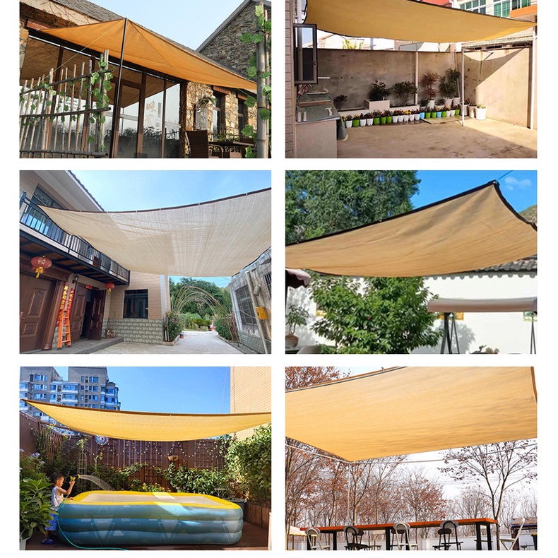 Tấm Bạt Che Nắng Màu Be Chống Tia UV Cho Sân Vườn / Ban Công / Bể bơi