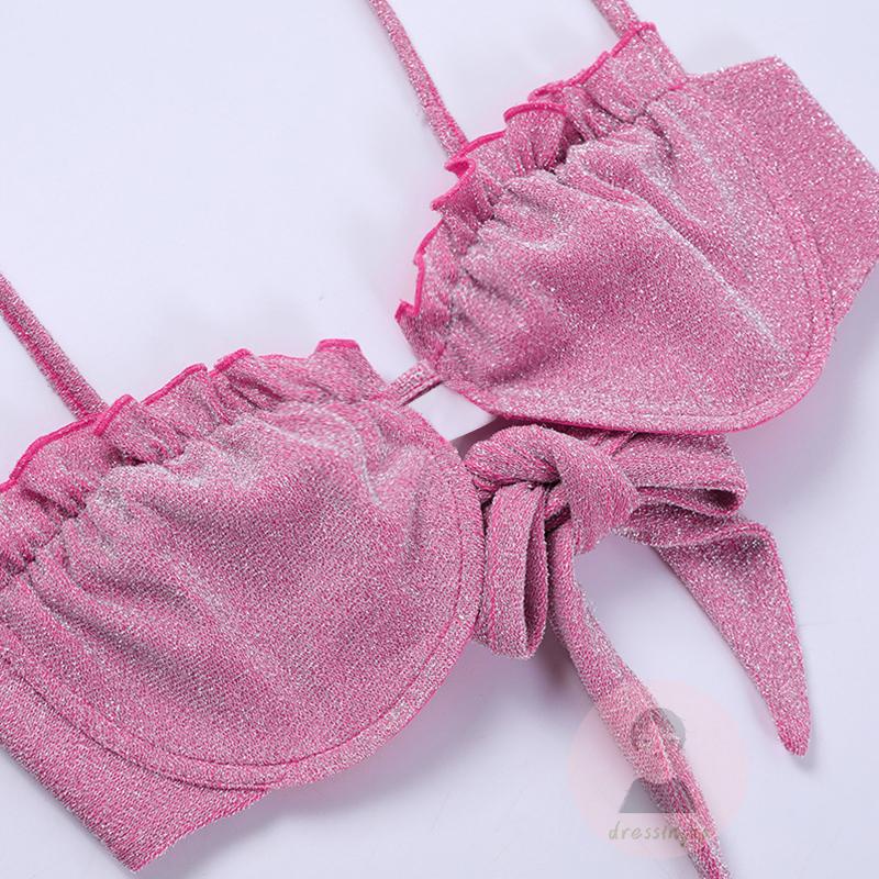 Bộ Đồ Bơi Không Tay Eo Thấp Thắt Dây Quyến Rũ Dành Cho Nữ