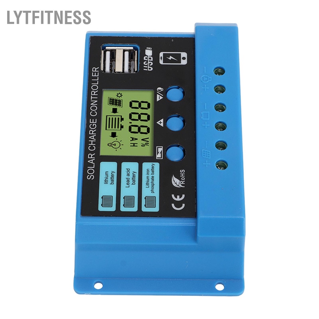 LYTFitness Điều Hòa Năng Lượng Mặt Trời 10A Pin Đèn Đường PV Bảng Khiển Sạc Chỉnh 12V 24V
