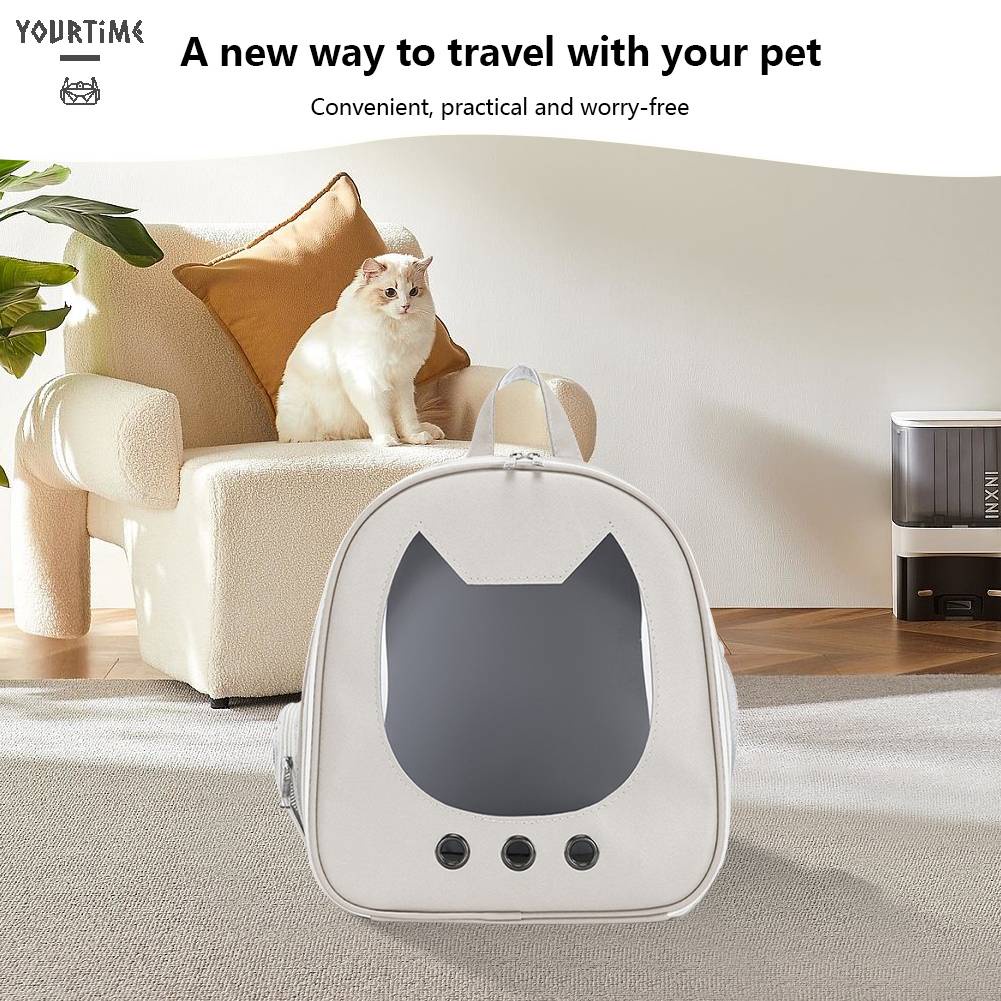 Ba Lô Địu Thú Cưng Bằng Da PU Phối Lưới Thoáng Khí