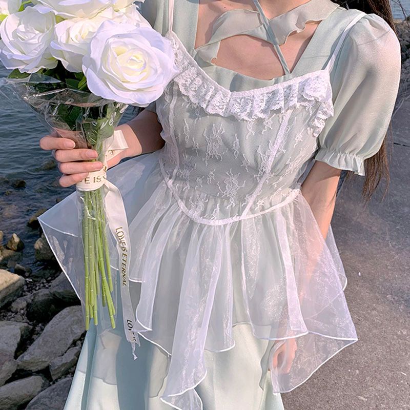 Đầm Lưới Thiết Kế Không Đồng Đều Mới Xinh Xắn Thời Trang Dành Cho Nữ