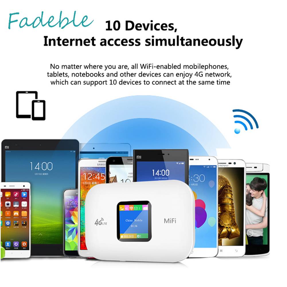 Bộ Phát Sóng 4G Hotspot 3000mAh 150Mbps Mini Màn Hình Màu Dùng Trong Nhà / Ngoài Trời