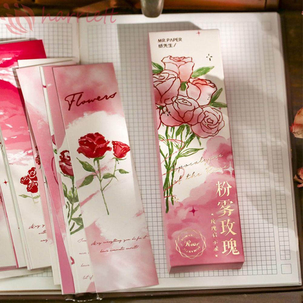Phụ Kiện Giá Đỡ Sách Giấy Đánh Dấu Trang Sách Hình Hoa Hồng Cơ Bản Dành Cho Trang Trí Nhật Ký