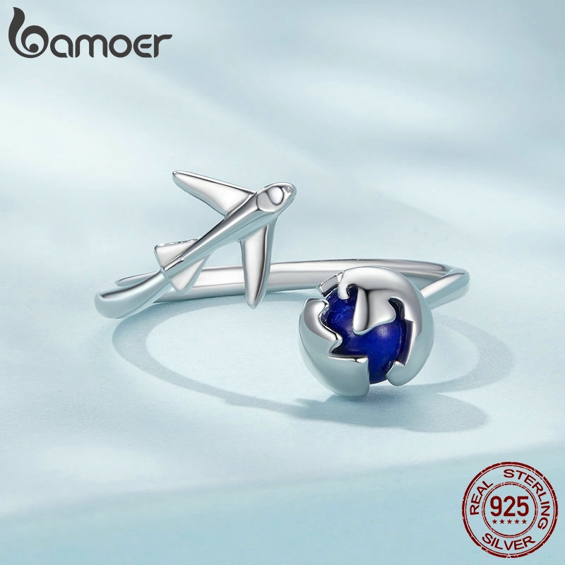 BAMOER Nhẫn Hở Mạ BạC 925 ThờI Trang Cho Nữ