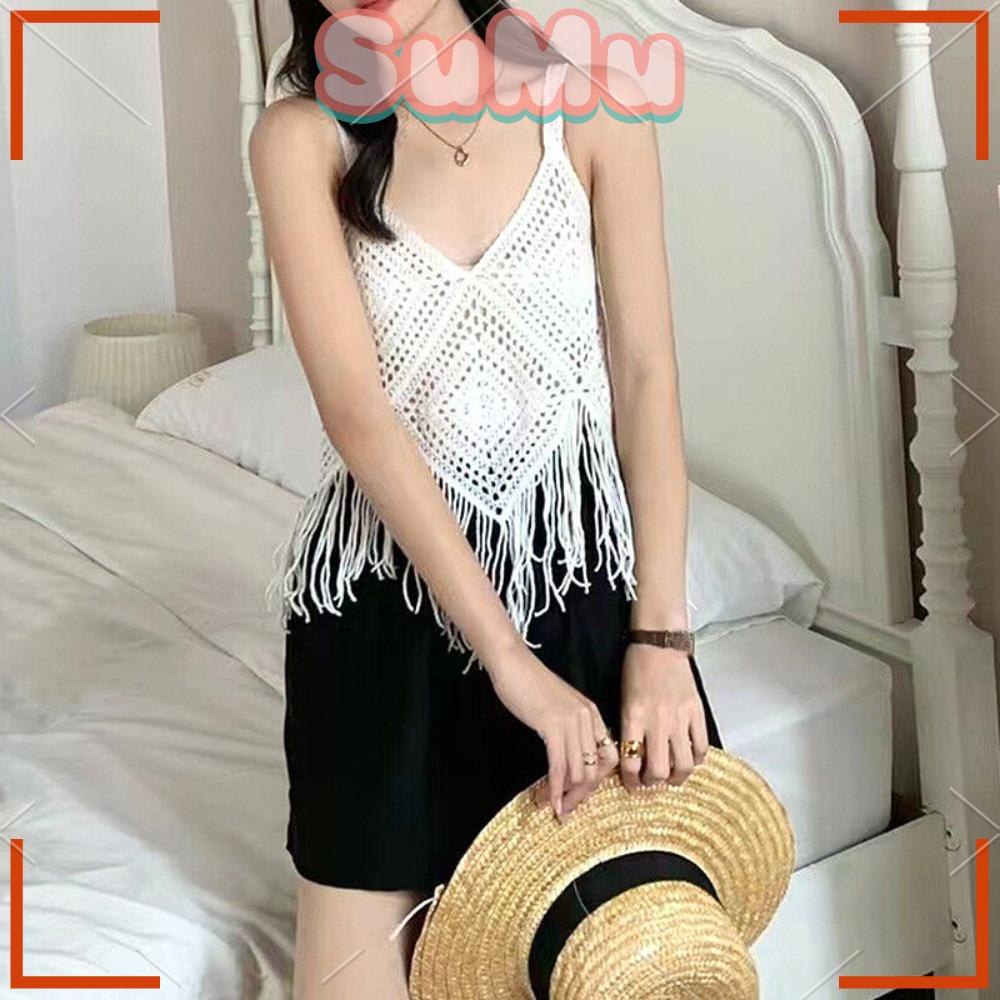 Áo Croptop Chất Liệu Cotton Phong Cách Boho Thời Trang Mùa Hè Cho Nữ
