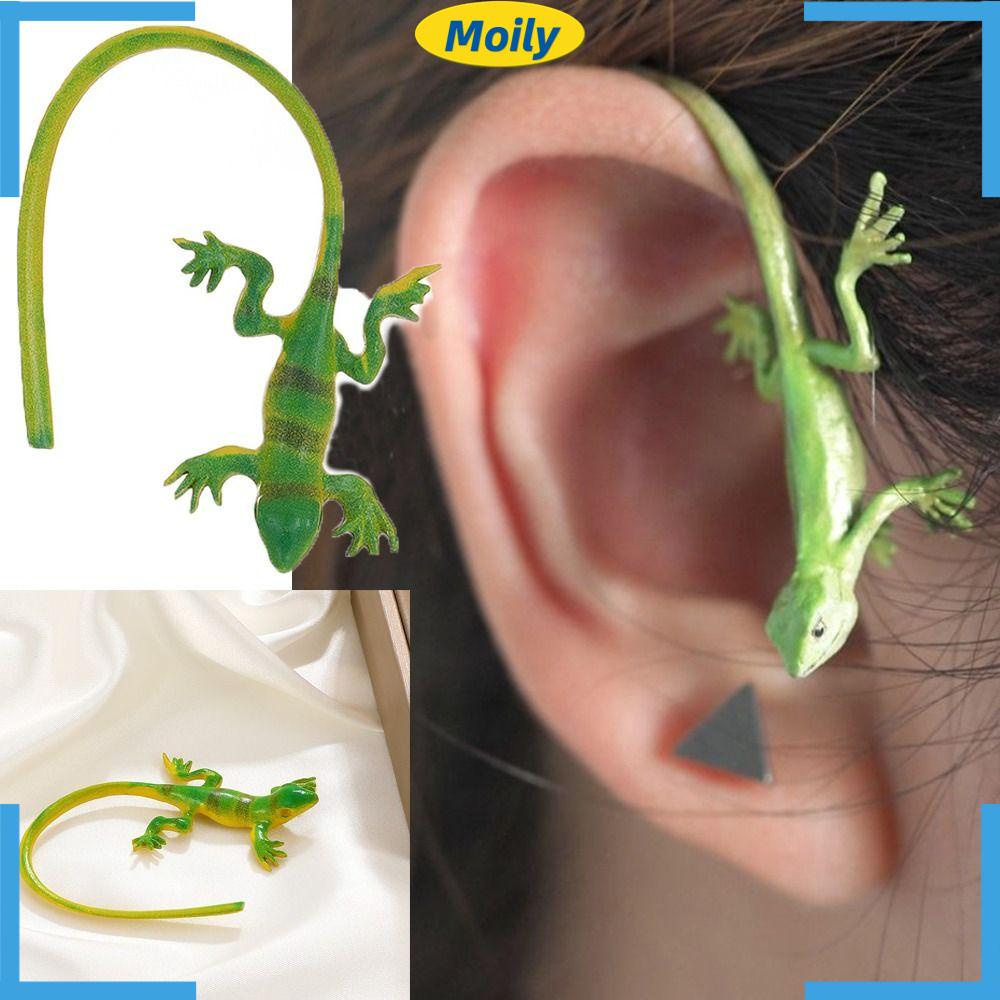 Khuyên Tai Hình Thằn Lằn 3D Dễ Thương Không Xỏ Lỗ Dành Cho Bạn Nữ