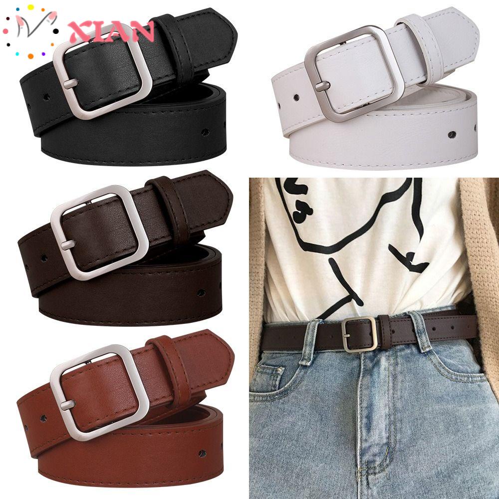 Thắt Lưng Da PU Phối Chân Váy Kiểu Vintage Cá Tính Cho Nữ