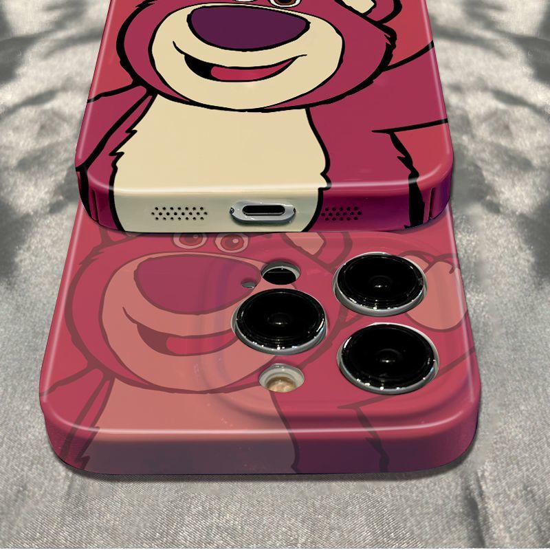 Ốp Điện Thoại Mềm Chống Sốc Màu Phản Quang Hình Gấu Dâu Tây Cho Iphone 1214 Pro Max78 13 11In