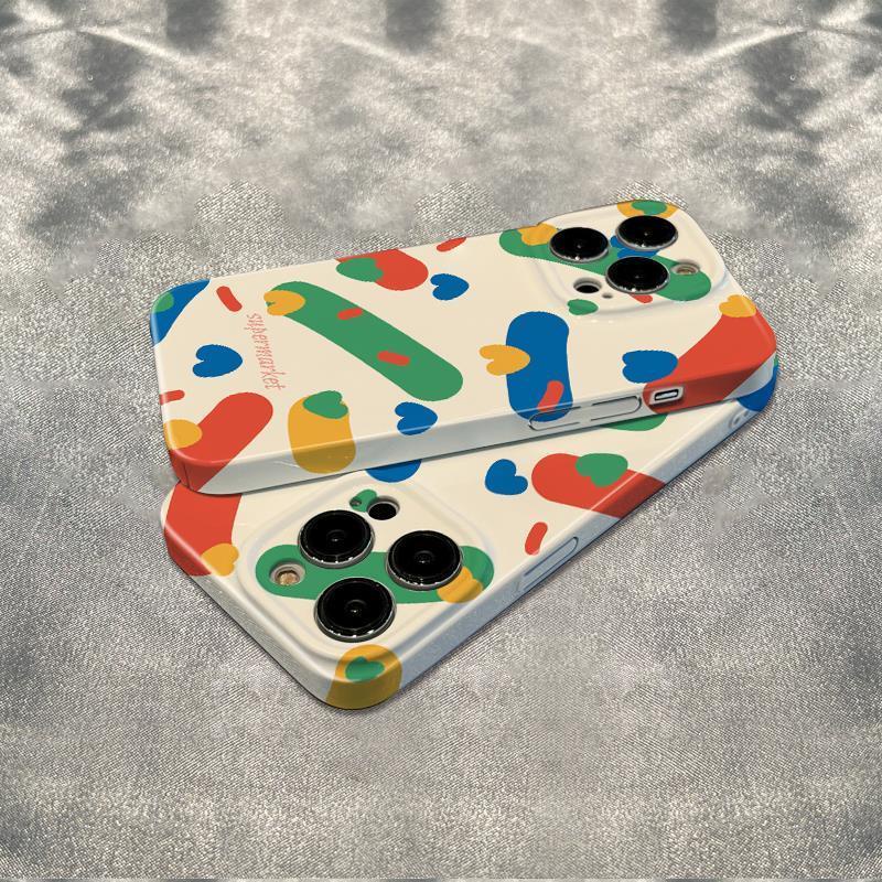 Ốp Điện Thoại Nền Trắng Graffiti Hình Trái Tim Chống Sốc Cho Iphone Max6In 78 13 14Pro 12 plus XCXS