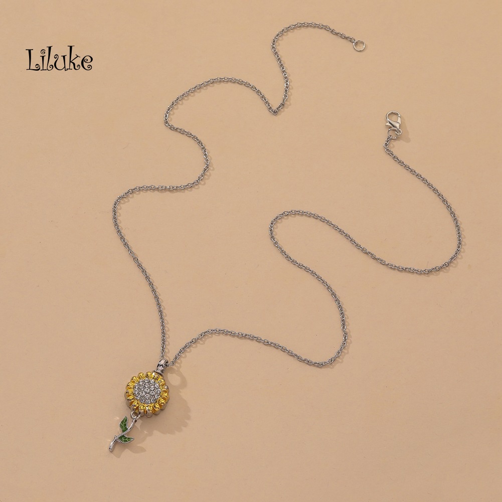 Vòng cổ Hợp Kim Trang Trí Hoa Hướng Dương Đính Đá Xinh Xắn Cho Nữ