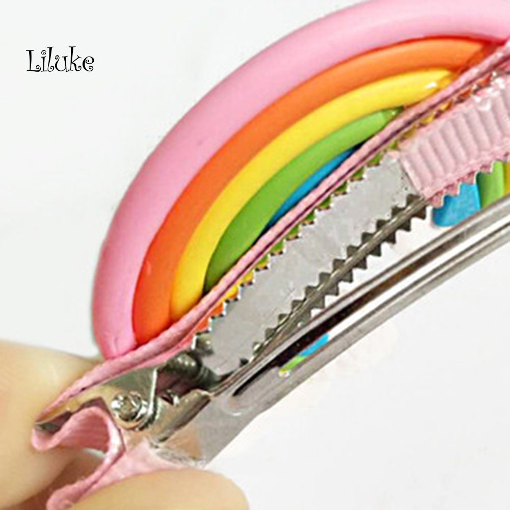 Kẹp Tóc Màu Trơn Trang Trí Hình Kẹo Mút Và Đám Mây Dễ Thương Cho Nữ