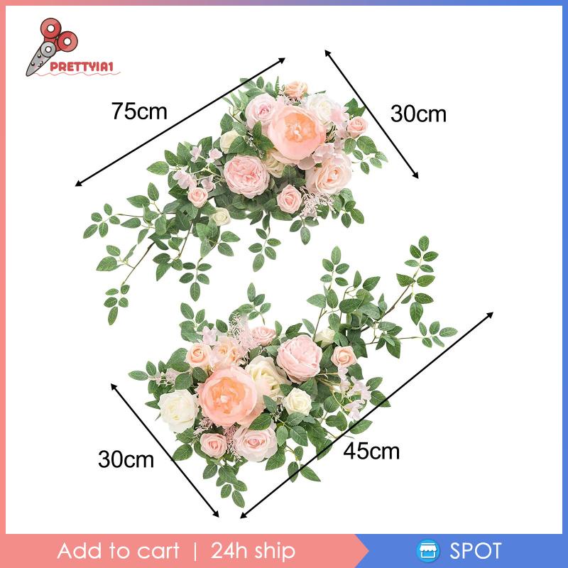 1 [Prettyia1] 2 Bông Hoa Vòm Nhân Tạo Trang Trí Đám Cưới / Cửa Sổ /