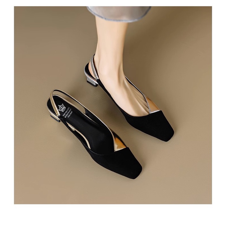 Duoya Tóc Thẳng ~ [Hàng Có Sẵn] Giày Sandal Hở Ngón Bằng Da Thật Mềm Mại Phối Màu Đơn Giản Thời Trang Mùa Hè Cho Nữ