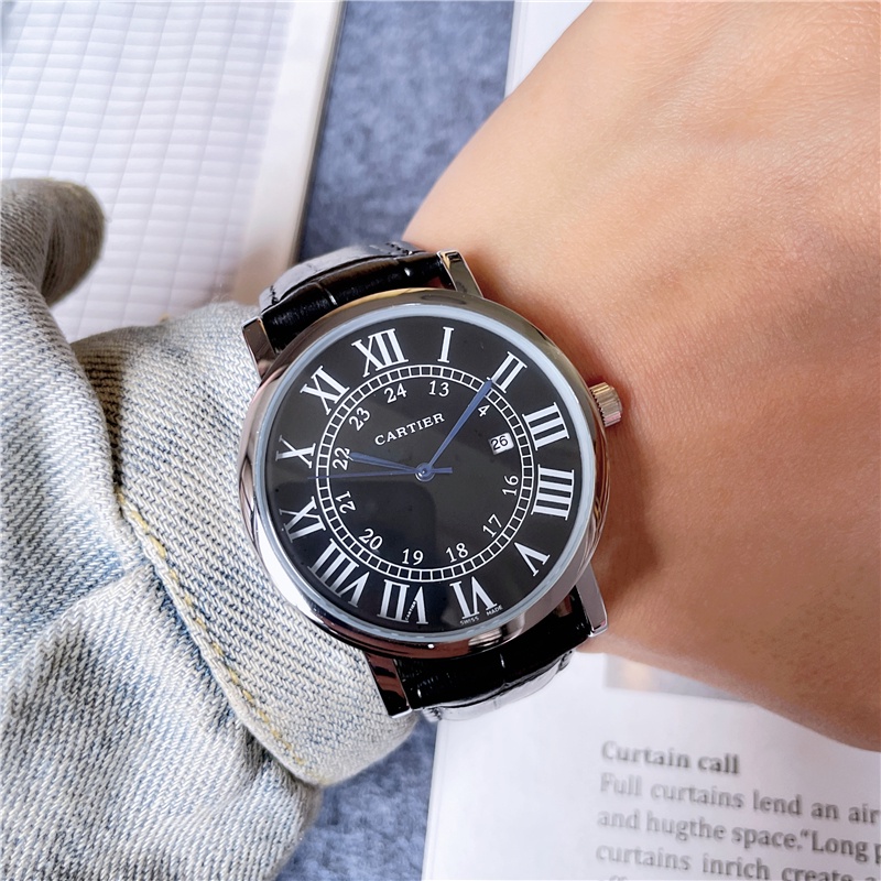 Đồng Hồ Quartz Nam Hiển Thị Ngày Với Dây Đeo Da