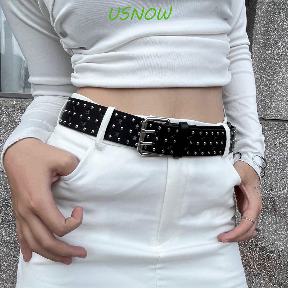 Thắt Lưng Da PU Phối Lỗ Hình Ngôi Sao Thời Trang Cho Nữ