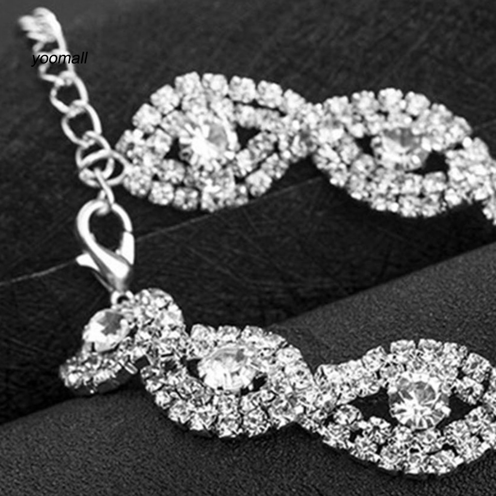 Vòng Đeo Tay Cô Dâu Kiểu Dáng Hình Học Đính Đá Sang Trọng