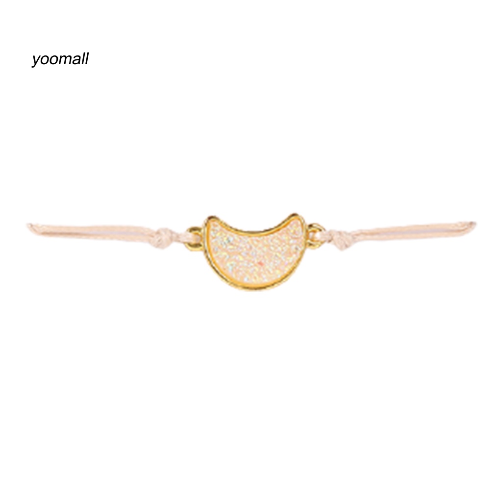 Vòng Đeo Tay Họa Tiết Mặt Trăng Bắt Mắt Bằng Kim Loại Lấp Lánh Thanh Lịch Có Thể Điều Chỉnh Cho Nữ