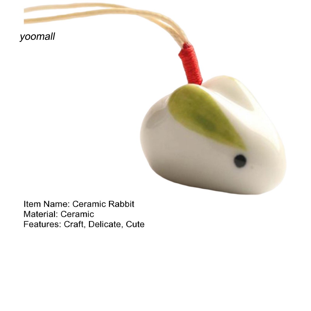 Phụ Kiện Treo Trang Trí Túi Xách Hình Thỏ Vẽ Tay Bằng Gốm Dễ Thương