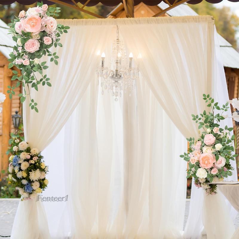 1 [Fenteer1] Set 2 Bông Hoa Vòm Nhân Tạo Trang Trí Đám Cưới / Cửa Sổ