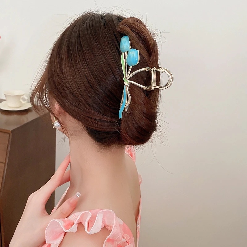 Kẹp Tóc Hoa Tulip Lớn Thời Trang Thanh Lịch Cho Nữ