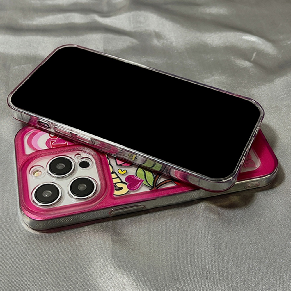 Ốp Điện Thoại TPU Mềm Chống Bụi Chống Rơi In Hình Cô Gái Màu Hồng Cho IPhone 14 13 12 11 Pro Max X XR 8 7 Plus