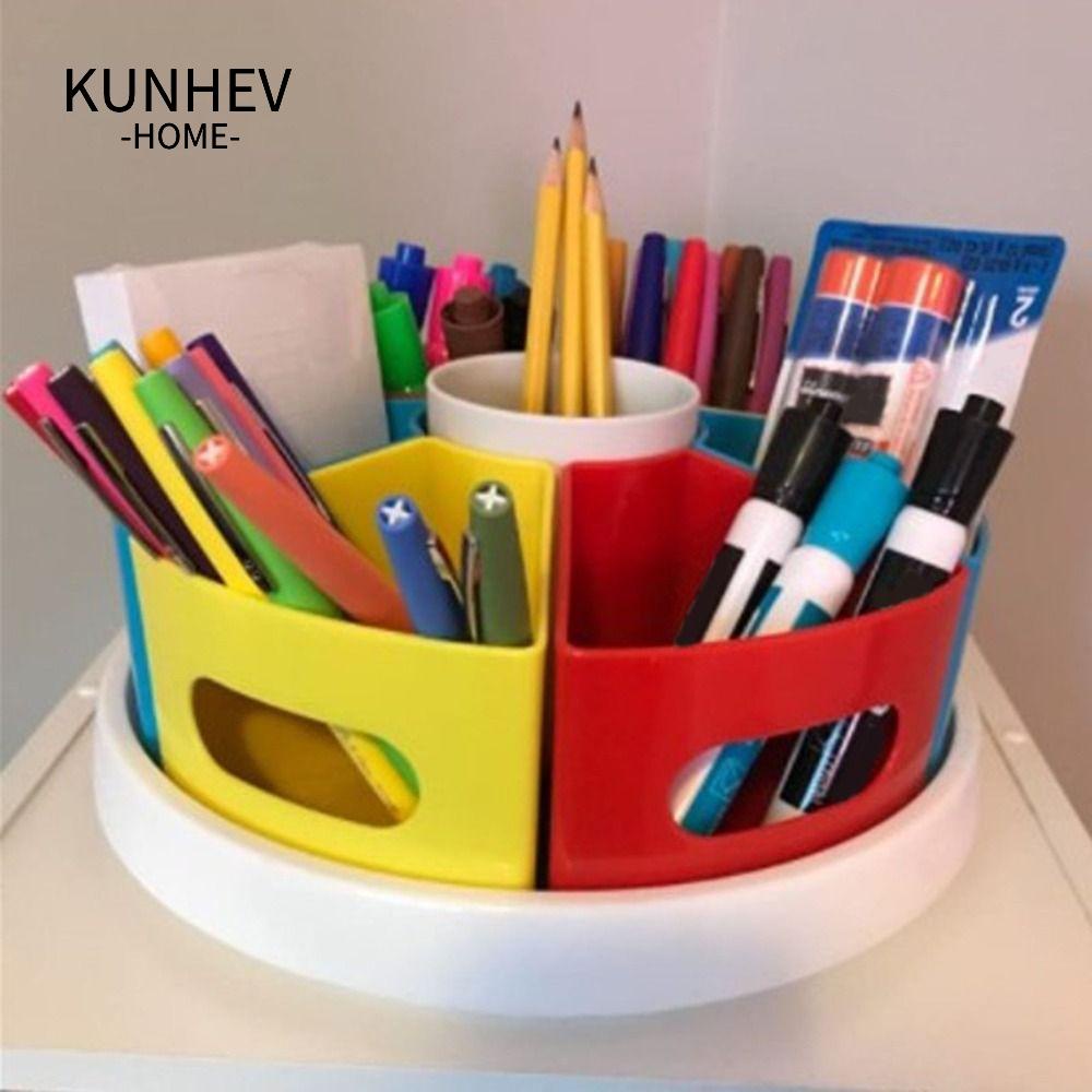KUNHEV Giá Đỡ Bút / Mỹ Phẩm Để Bàn Cỡ Lớn Có Thể Xoay Tiện Dụng
