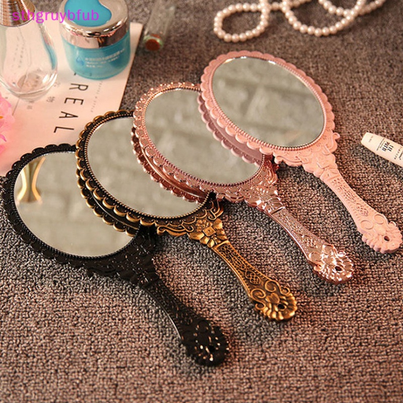 Gương Trang Điểm Cầm Tay Khắc Họa Tiết Phong Cách Vintage Dành Cho Salon / SPA
