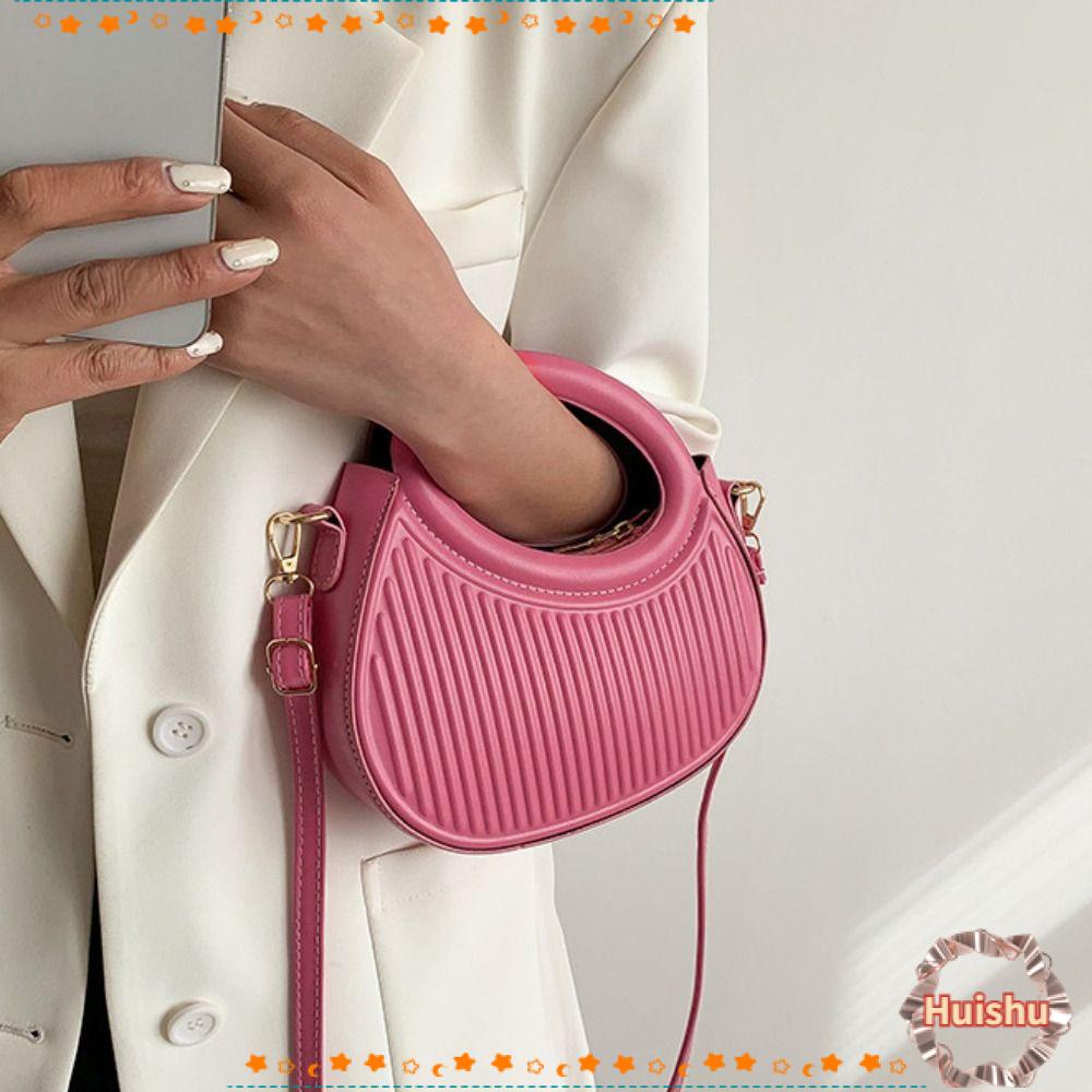 HS Túi Da Pu Đeo Dưới Cánh Tay Mini Màu Trơn Thời Trang Cho Nữ