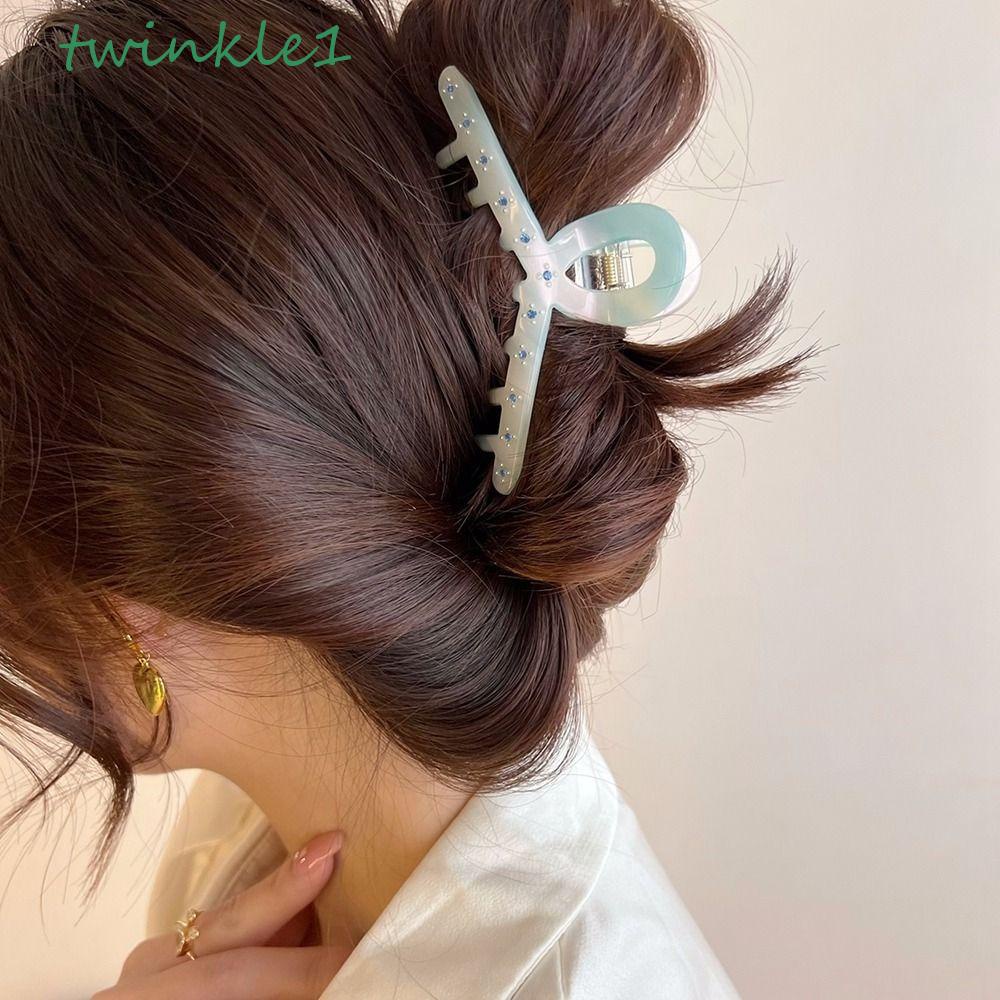 TWINKLE Kẹp Tóc Hình Nơ Bướm / Cá Mập Lấp Lánh Dễ Thương Cho Nữ