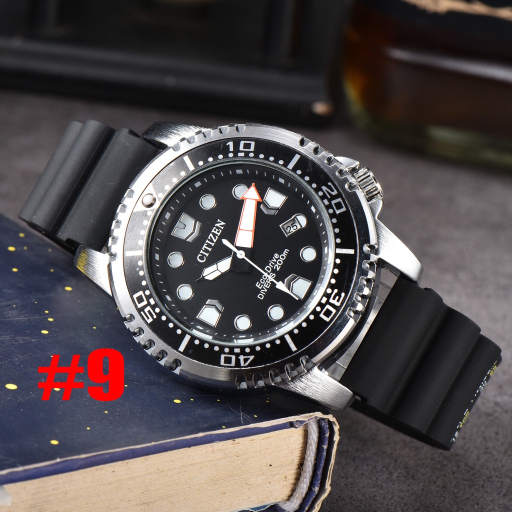 Đồng Hồ Quartz Nam Hiển Thị Ngày Dây Cao Su Silicone