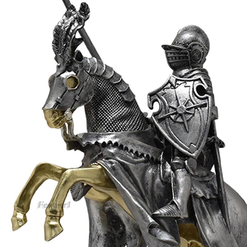 [Fenteer1] Tượng Hiệp Sĩ Điêu Khắc Trang Trí Kệ Sách Để Bàn Phòng Khách