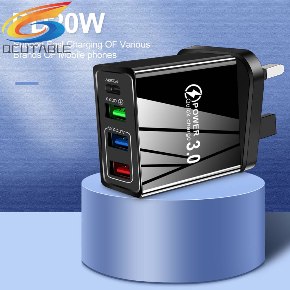 Củ Sạc Nhanh 3 Cổng USB 3.1A PD Type-C Cho Điện Thoại
