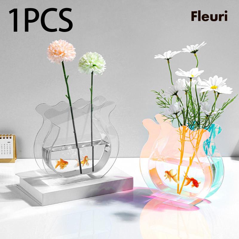 Lọ Hoa Bằng Acrylic Trong Suốt Thiết Kế Tối Giản Dùng Trang Trí