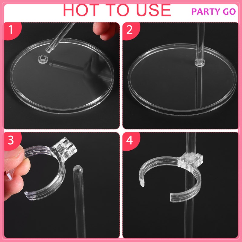 Set 12 Giá Đỡ Búp Bê Mini Trong Suốt Có Thể Điều Chỉnh