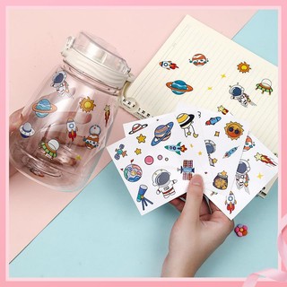 Sticker dán trang trí sổ tay chống thấm nước hình phi hành gia hoạt hình dễ thương