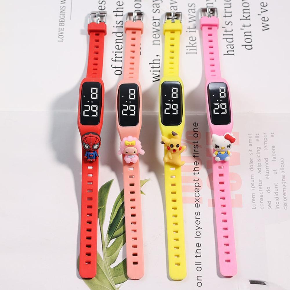 Anemone Đồng Hồ Đeo Tay Điện Tử LED Hình Búp Bê Người Nhện Đường Kính 16mm Chống Thấm Nước Dây Ruy Băng Mỏng Hình Chữ Nhật Thể Thao Cho Nam Và Nữ