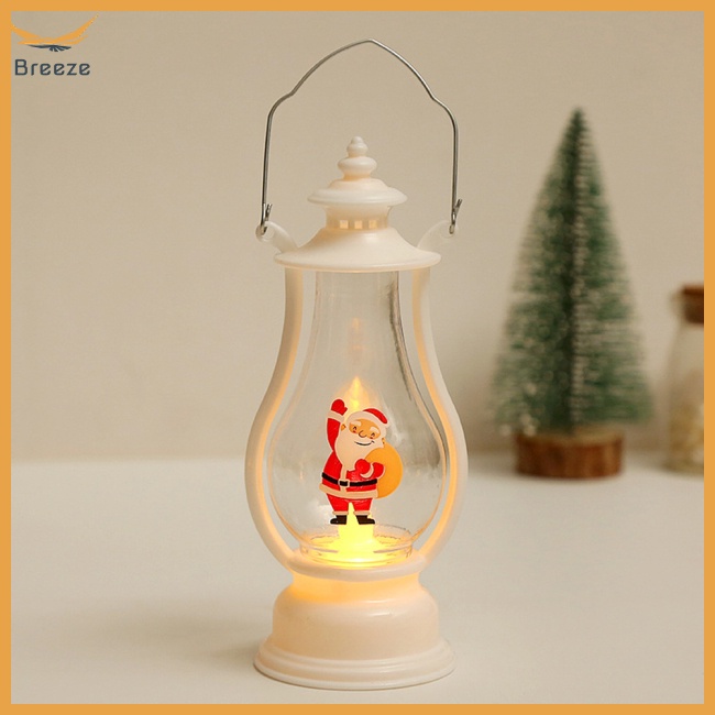 Lồng Đèn Led Điện Tử Hình Ông Già Noel / Người Tuyết Kiểu Retro Di Động Trang Trí Giáng Sinh
