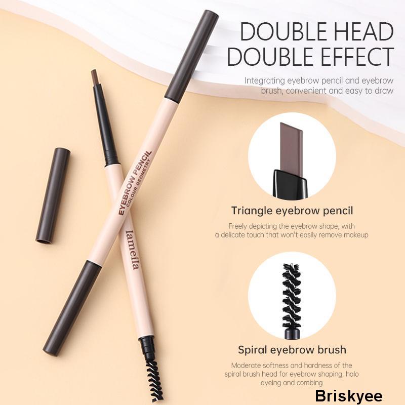 🎶Chì Kẻ Mày Hàn Quốc Vỏ Hồng 2 Đầu Không Thấm Nước Lâu Trôi Lameila Eyebrown