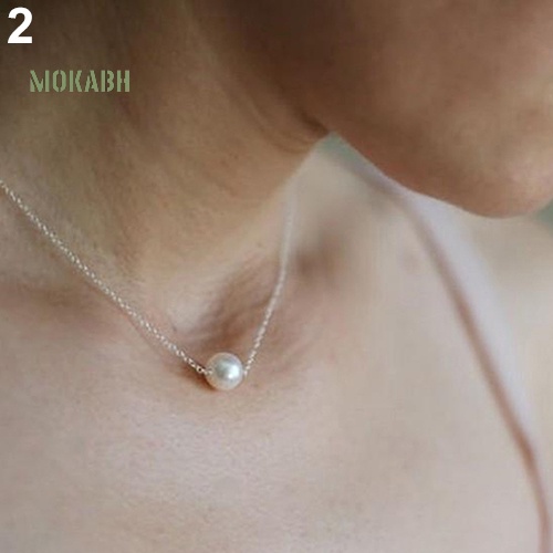 [Mok Abh] Vòng Cổ Choker Chất Liệu Hợp Kim Có Đính Ngọc Trai Giả Thời Trang