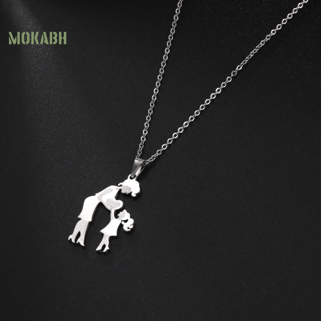 Vòng cổ Mặt Trái Tim Bằng Thép Không Gỉ Màu Vàng Dành Cho Mẹ Và Con Gái