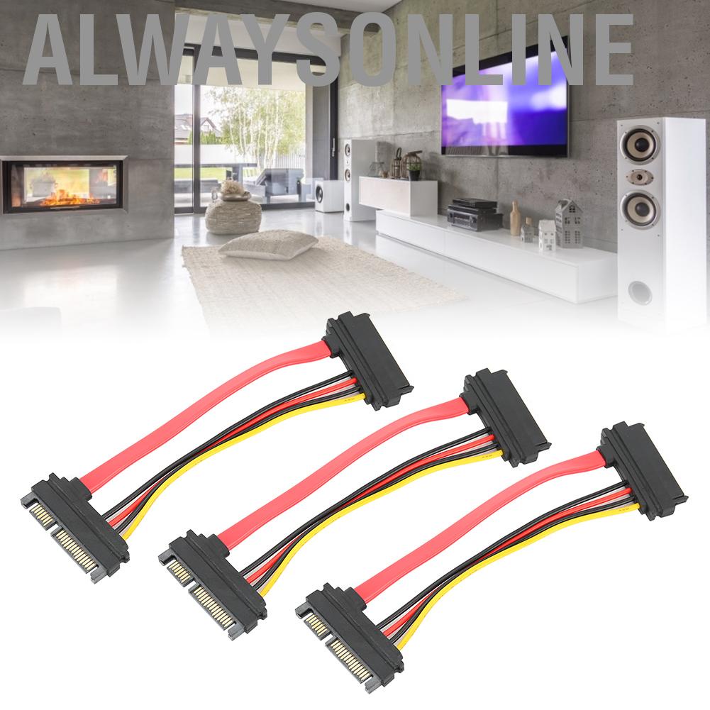 Alwaysonline High Reliability Data Cable  SATA 22P Male to Female for RCA Style Y Suitable Home or Mobile Using