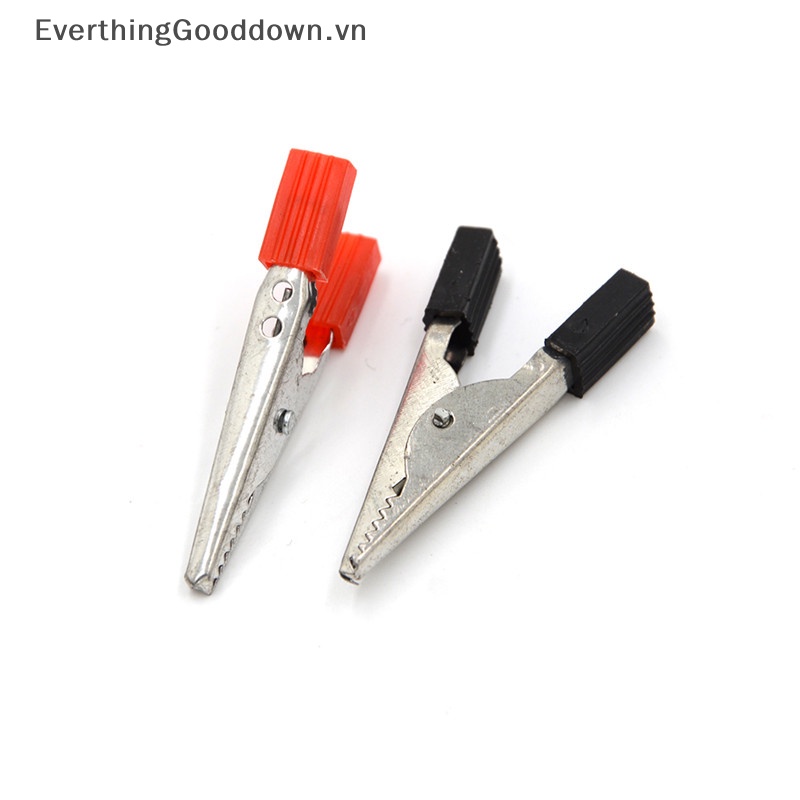 Set 10 Kẹp Cá Sấu Thử Điện 48mm Màu Đỏ + Đen vn