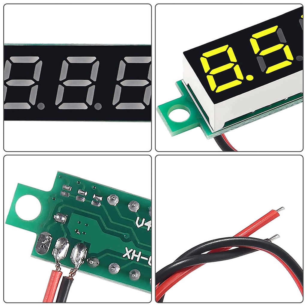 Vôn Kế Kỹ Thuật Số 0.28 Inch DC LED 0-100V 12V Chuyên Dụng Cho Xe Hơi