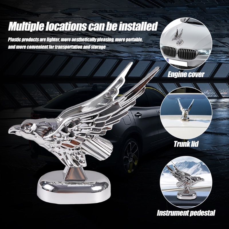 Biểu Tượng Đại Bàng Bay 3D Bằng Nhựa ABS Tự Dính Trang Trí Mui Xe Hơi
