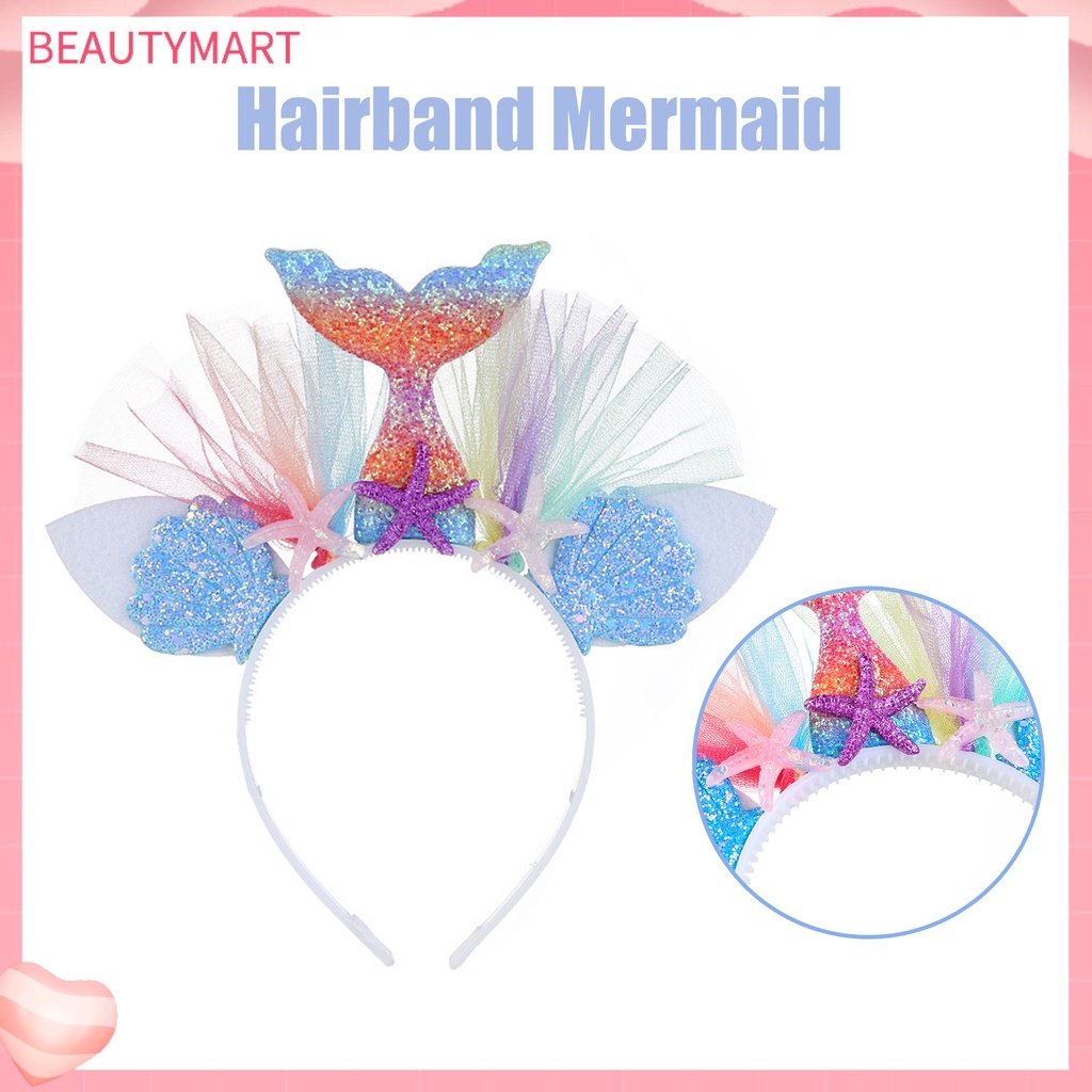 [beautymart] Băng Đô Đuôi Cá Đính Kim Sa Độ Co Giãn Cao Không Biến Dạng Cho Bé Gái