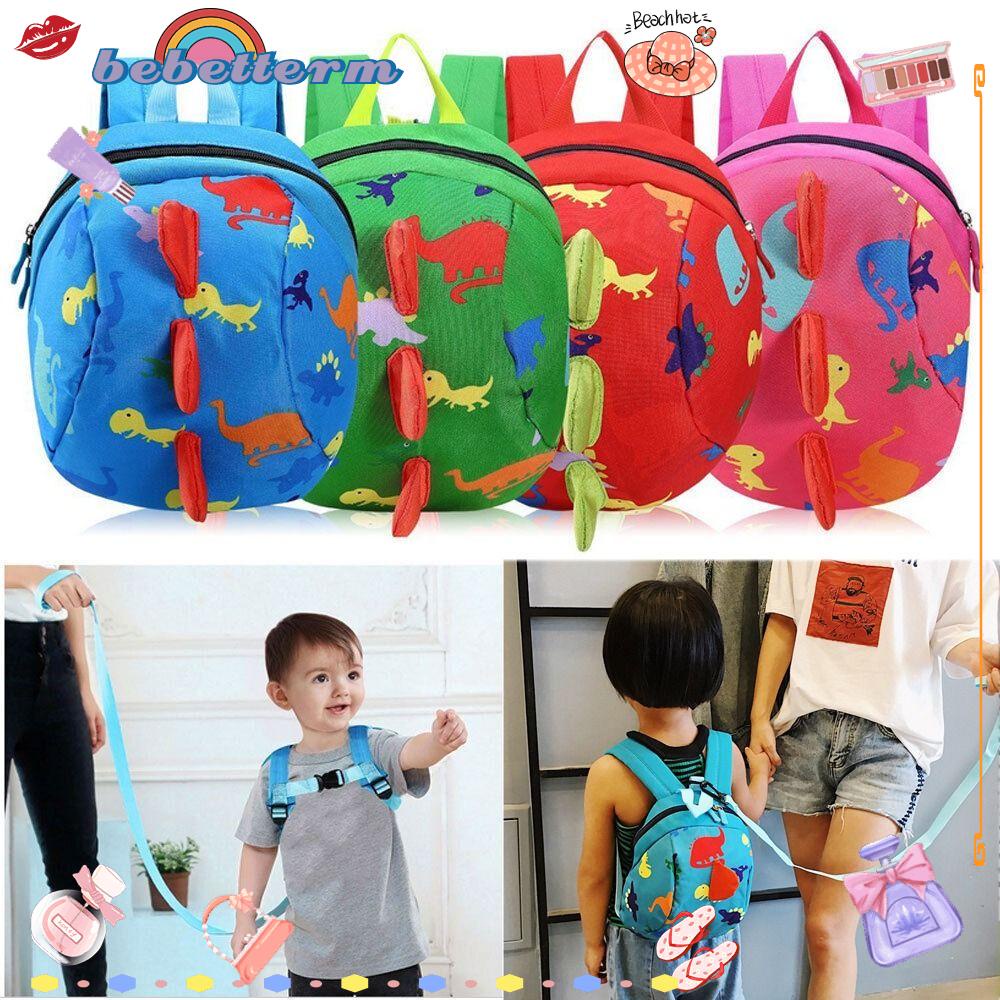 BEBETTERM Ba Lô Khủng Long Hoạt Hình 3D Có Dây Đeo An Toàn Chống Thất Lạc Cho Bé