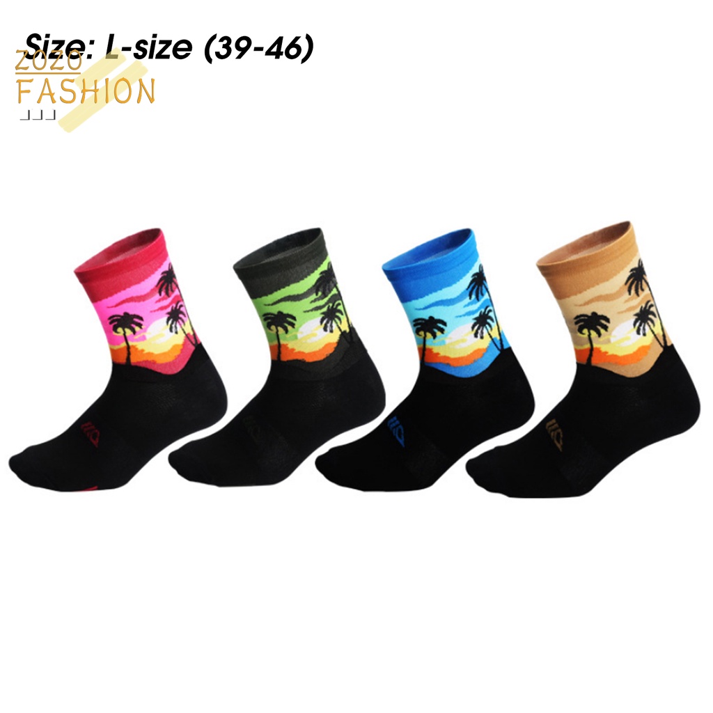 1 Đôi Tất Unisex Họa Tiết Cây Dừa Hút Ẩm Thông Dụng