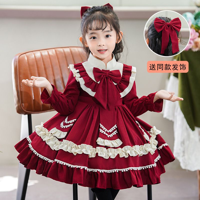 Đầm Công Chúa Hoạt Hình Phối Ren Phong Cách Lolita Đáng Yêu Dành Cho Bé Gái 1XYJ