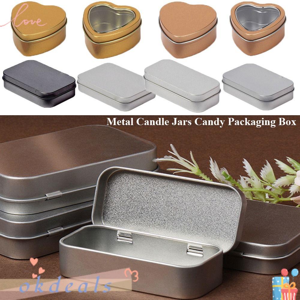 OKDEALS Set 2 Lọ Thiếc Đựng Nến Nhiều Kiểu Dáng